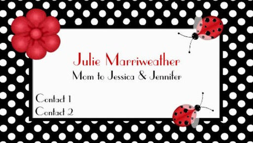 Stylish Red and Black Polka Dots and Cute Ladybugs Mommy Calling Cards