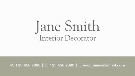 Simple Elegant Professional Interior Design and Decorator Business Cards