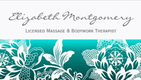 Teal Floral White Flowers Modern Appointment Reminder Business Cards