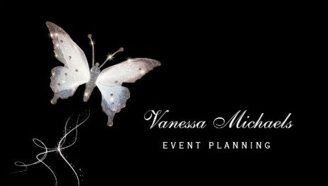 Ethereal Sparkle Butterfly Elegant Event Planner Business Cards