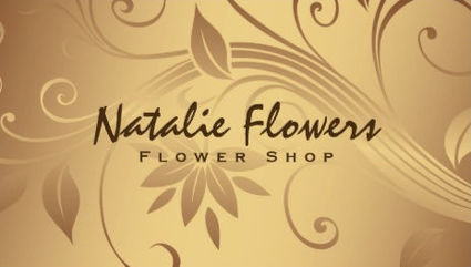 Elegant Soft Golden Hue Floral Swirl Pattern Flower Shop Business Cards