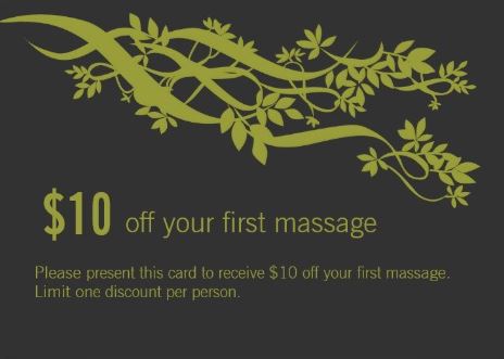 Zen Chic Green Floral Massage Therapist Coupon Business Cards