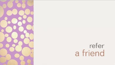 Modern and Hip Gold Refer A Friend Glam Salon Coupon Business Cards