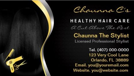 Yellow and Black Hair Salon Stylist Beautician Appointment Business Cards