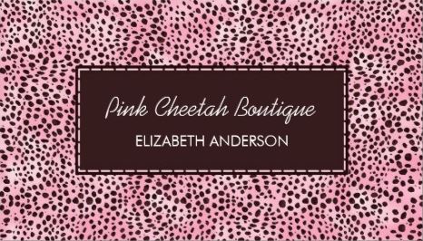 Trendy Pink Cheetah Print Girly Beauty Boutique Business Cards