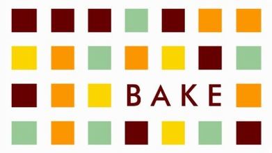 Retro Mod Bake Fall Color Block Squares Bakery Template Business Cards