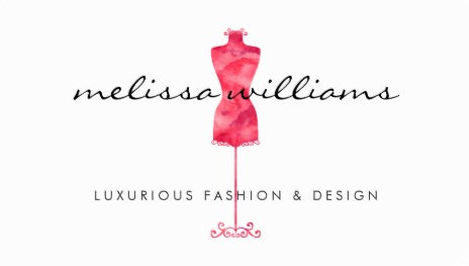Simple Red Watercolor Dress Mannequin Fashion Boutique Business Cards