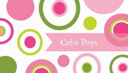 Pink and Green Retro Circles Cake Pops Bakery Business Cards