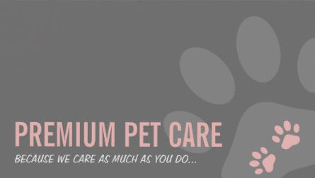 Premium Pet Card Stylish Pink and Gray Paw Prints Business Cards
