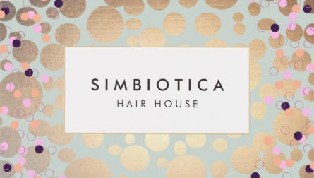Faux Pink and Gold Foil Circles Confetti Hair House Appointment Business Cards