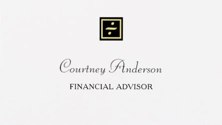 Elegant Black Gold Division Symbol Logo Financial Advisor Business Cards
