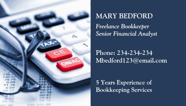 Classic Calculator Freelance Bookkeeper Financial Analyst Business Cards