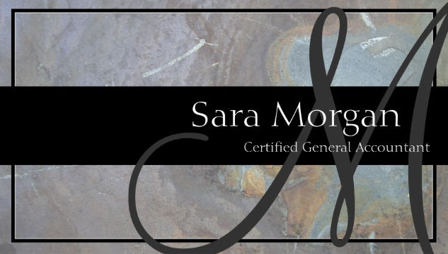 Modern Monogram Stone Texture General Accountant Business Cards