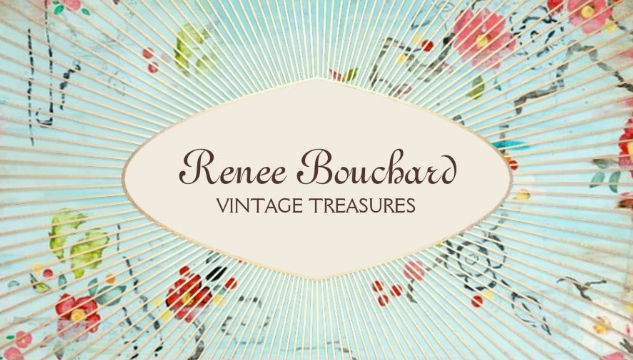 Shabby Vintage Treasures Floral Designer Consignment Shop Business Cards