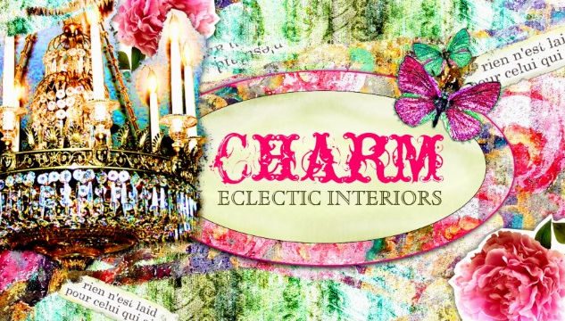 Vintage Charm Eclectic Interiors Pink Butterfly and Rose Business Cards