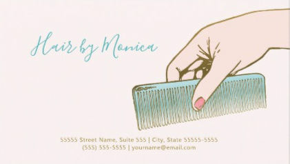 Simple Hair Stylist With Hair Comb in Hand Business Cards