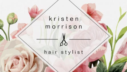 Hair Stylist Beauty Salon Minimal Elegant Fresh Floral Business Cards